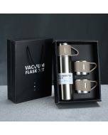500ml 304 Stainless Steel Thermos Cup Portable Business Tea Cup,Spec: Gift Box Set(Silver)