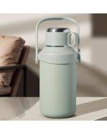316 Stainless Steel Outdoor Sports Large Capacity Thermos Cup with Tea Filter, Color: 1200ml Green