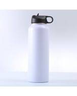 32oz 960ML 304 Stainless Steel Double Layer Vacuum With Handle Sports Kettle Outdoor Portable Thermal Mug(White)