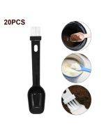 20 PCS Coffee Bean Grinder Spoon Grinder Cleaning Brush With Scale(Black Handle White Hair)
