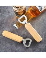 2 PCS Stainless Steel Beer Bottle Opener with Rubber Wood Handle Creative Gift Soda Bottle Driver