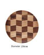 Wooden Tray Dinner Plate Household Fruit Cake Dessert Plate Wooden Dish Round 24cm