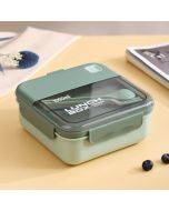 Plastic Compartment Lunch Box Microwaveable with Tableware(1L Green)