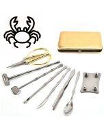8 in 1 Stainless Steel Household Crab Eating Tool Set(Golden)