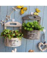 Rustic retro wall hanging flower pots flower basket flower rack hanging wall decorative ornaments creative hanging wall decorative rattan frame
