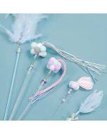 Cat Teaser Stick Bite Resistant Pet Feather Bells Cat Toys Interactive Cat Toy 3 Piece Set