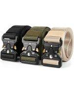 BAAD Men's Nylon Belt, Military Tactical Belts, Breathable Canvas Belt with Adjustable Zinc Alloy Buckle 130cm (Black)