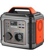 Portable power station 300W, SBAOH 296Wh generator quick charge 230V AC sockets/DC ports and LED flashlight, mobile power generator for travel/camping/outdoors
