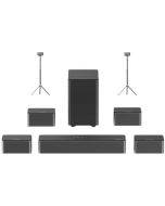 Ultimea Poseidon D80 7.1 Soundbar + 1 Pair * Steady 300 Speaker Stands, Dolby Atmos, 460W Peak Power, APP Control, 10 Bands Equalizer Settings, 121 Preset EQ Matrices, Bluetooth 5.3