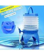 Outdoor camping telescopic folding water storage bucket drinking