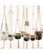 Flower pot netting gardening greenery creative models of cotton rope flower pot hanging basket hand-woven cotton rope hanging flower pot netting