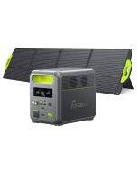 FOSSiBOT F1200 Portable Power Station + FOSSiBOT SP200 Foldable Solar Panel, 1024Wh Capacity, 1200W Rated Power, 3 LED Light Modes, 7 Output Ports, BMS Protection, <10ms Switchover, 5 Gears Input Regulator, EV-Grade LiFePO4 Battery, 4000+ Cycle Times