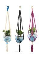 Colourful Cotton Rope Netting Gardening Green Flower Pot Hemp Rope Hanging Netting Flower Pot Hanging Basket Netting