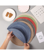 Round European cotton yarn placemat coaster fruit mat heat insulation home non-slip table decoration tableware mat bowl mat