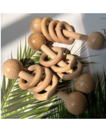 New beech wood children's toys teether baby exercise baby scratch ball rattles interactive puzzle teething stick