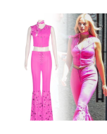 Movie Barbie cos clothes popular film and television with the same model sleeveless red top flared pants cosplay Halloween play