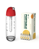 OTE 450ml Portable Sparkling Water Maker,Soda Maker Machine for Home, Carbonated Water Machine No Electricity, Double Layer PET Bottle, BPA Free (Include 20 PCS Gas Cylinder)