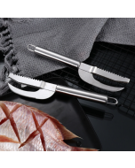 4 pieces for sale Stainless steel fish scale scraper, fish belly knife and gill planer, specification: 430 heat treatment model