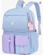 Barakara Mochila para crianças, Mochila escolar leve e bonita com Pingente Unicórnio, Mochila grande à prova d'água para meninos de escola