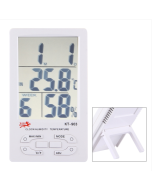 KT-903 Extra Large LCD Screen Digital Thermometer & Humidity Meter with Clock & Calendar & Alarm Function (White)