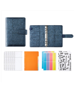 YMX-007 Embossed model leather PU loose-leaf notebook cash budget handbook zipper pocket notebook