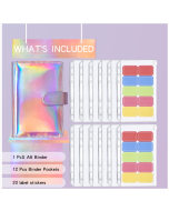 A6 colorful flipbook binder handbook laser macaron PU cash budget book