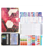 A6 loose-leaf budget book marbled notebook