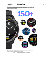 bosnyyds Relógio Inteligente com GPS Stratos 2 Lite Tela IPS FullTouch de 1,32 polegadas Rastreador de fitness 5ATM à prova d'água Oxigênio no sangue/sono/frequência cardíaca