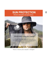 Fdrirect Protetor solar externo para homens e mulheres, proteção solar UV UPF 50+ com aba removível para o pescoço, chapéu de aba larga para acampamento de pesca