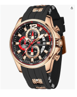 MINI FOCUS Relógio Masculino Cronógrafo À Prova D'água Sport de Analógico Quartzo de Relógio Silicone Pulseiras Moda Relógios de Pulso Masculinos