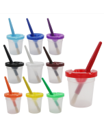 Children's Plastic Pen Wash Cup Pig Bristle Doodle Painting Brush Set