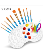 2 Sets Sold Nylon Hair Paint Brushes Children's Painting Palette (10 Pens + 6 Palettes)