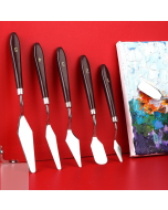 Set of 5 Wooden Handle Acrylic and Gouache Painting Knives