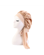 TJM-301-1 Simulation Silk Adjustable Stretch Wide-brimmed Nightcap Sateen Fluttering Band Round Hat Shower Cap Hair Care Hat, Size: average size