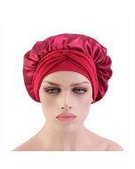 L622 Women Silk Night Sleep Hats Double Layer Head Cover Custom Shower Cap Custom sleeping cap Adjustable silk Satin Bonnet