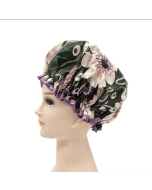Custom Print PEVA Polyester Women Spa Bath Hat Elastic Hair Cover Bonnet Headgear Double Layer Waterproof Shower Cap
