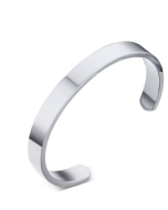 8mm wide open glossy bracelet for women and men