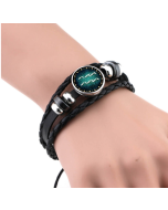 Handwoven beaded vintage DIY bracelet Constellation leather punk bracelet