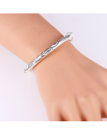 Boho Retro Vintage Silver Bracelet Women's Classic Handmade Tibetan Silver Carved Plum Blossom Cuff Bracelet