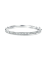 BSB130-17 sterling silver S925 platinum-plated zircon fine glitter full set bracelet