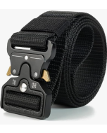 BAAD Men's Nylon Belt, Military Tactical Belts, Breathable Canvas Belt with Zinc Alloy Buckle 130cm Adjustable (Black)