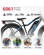 26-inch Fat Tire Electric Bike 750W 48V 17.5Ah Battery Mountain eBike with Shimano 7-Speed Gears Electric Bicycle for Adults