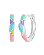 SCE1722 S925 sterling silver platinum plated irregular dopamine rainbow earrings