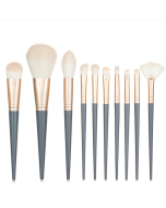 Sold in a set of 10 beauty brushes, milk blue non-shedding makeup brush set, soft bristles for beginners