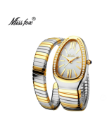 MISSFOX watch Middle East popular women's fashion personality snake head bracelet stainless steel diamond snake watch for women