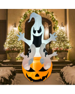 Halloween decoration inflatable air model 1.8m luminous white ghost ghost pumpkin with light - EU Plug