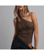 Hotties Rompers Asymmetrical Close Fitted Ladies Short Bodycon Sexy Jumpsuits For Women Club Wear