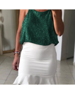 GMD women's clothing sequin deep V Front and back casual top wear sexy hot girl