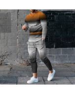 2-Piece Set: Stylish Men's Long Sleeve Tee and Pants