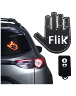 FLIK Original Middle Finger Light - Give The Bird & Wave to Drivers - Hottest Gifted Car Accessories, Truck Accessories, Car Gadgets & Road Rage Signs for Men, Women, & Teens - Funny Back Window Sign